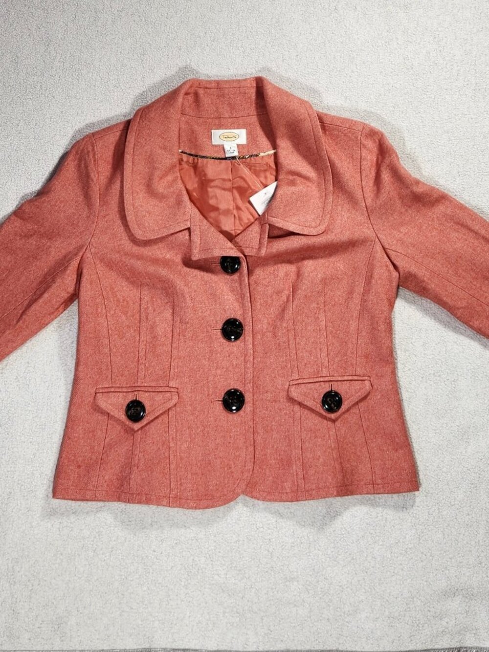 Talbot's Blazer Women's Size 8 Viscose/Wool Pockets Coral NWT